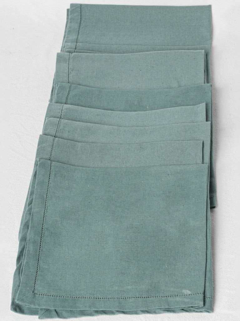 Vintage green linen napkins