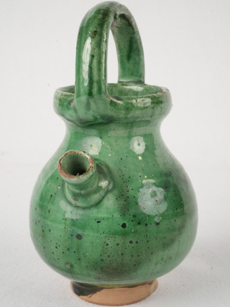 Irregularly glazed Provençal ceramic pitcher  