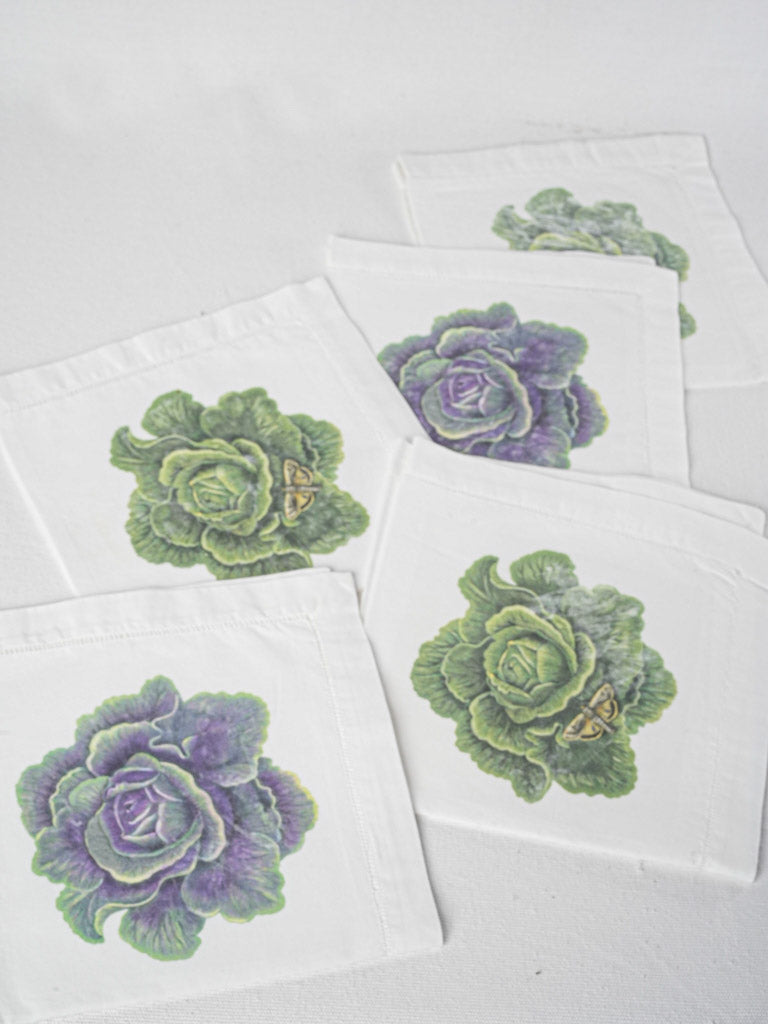 Vintage cabbage and butterfly napkins