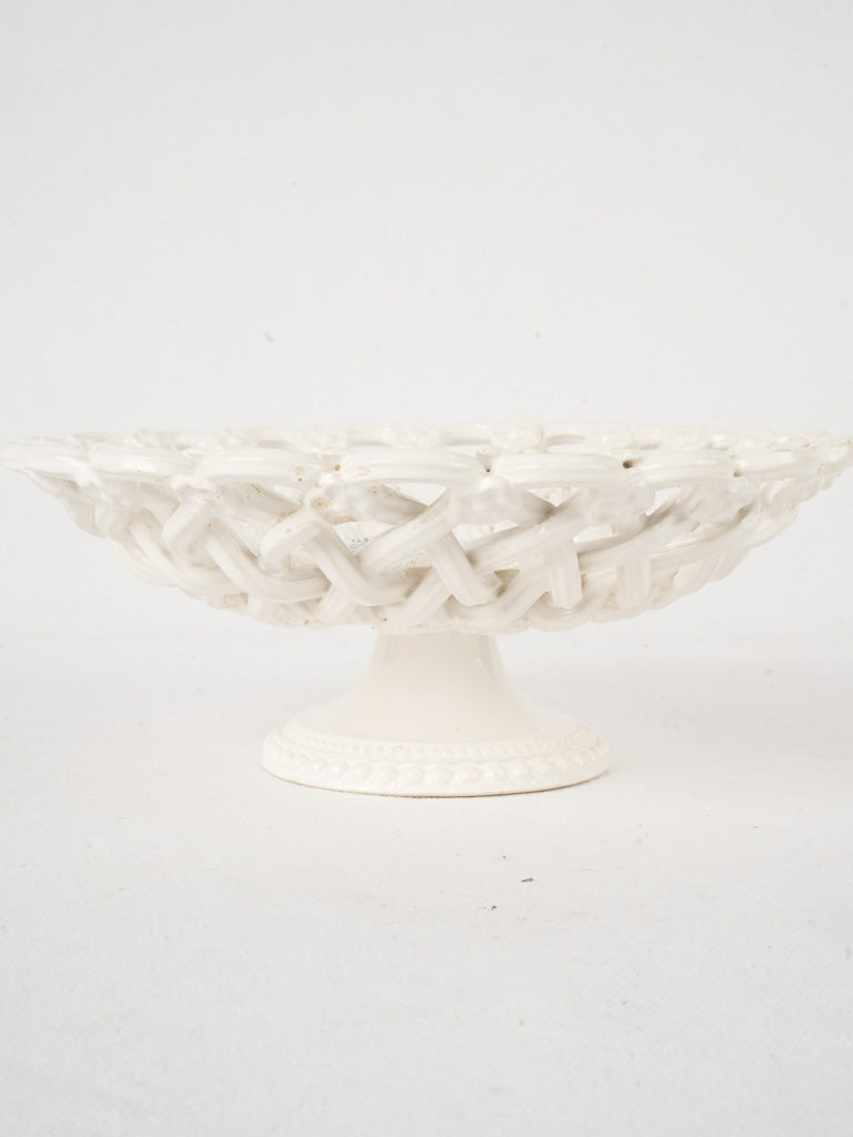 Hand-painted ceramic pedestal dish