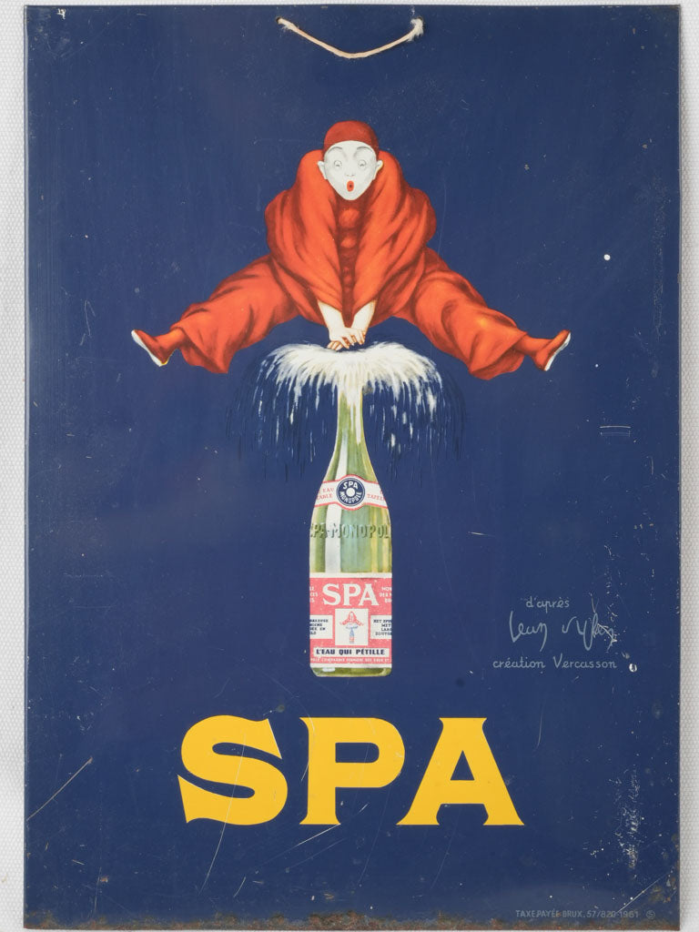 Vintage Enamel SPA Water Advertising Sign