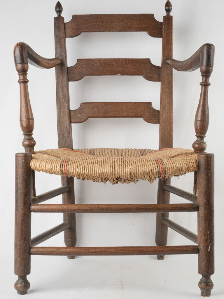 Provencal rustic rush seat chair