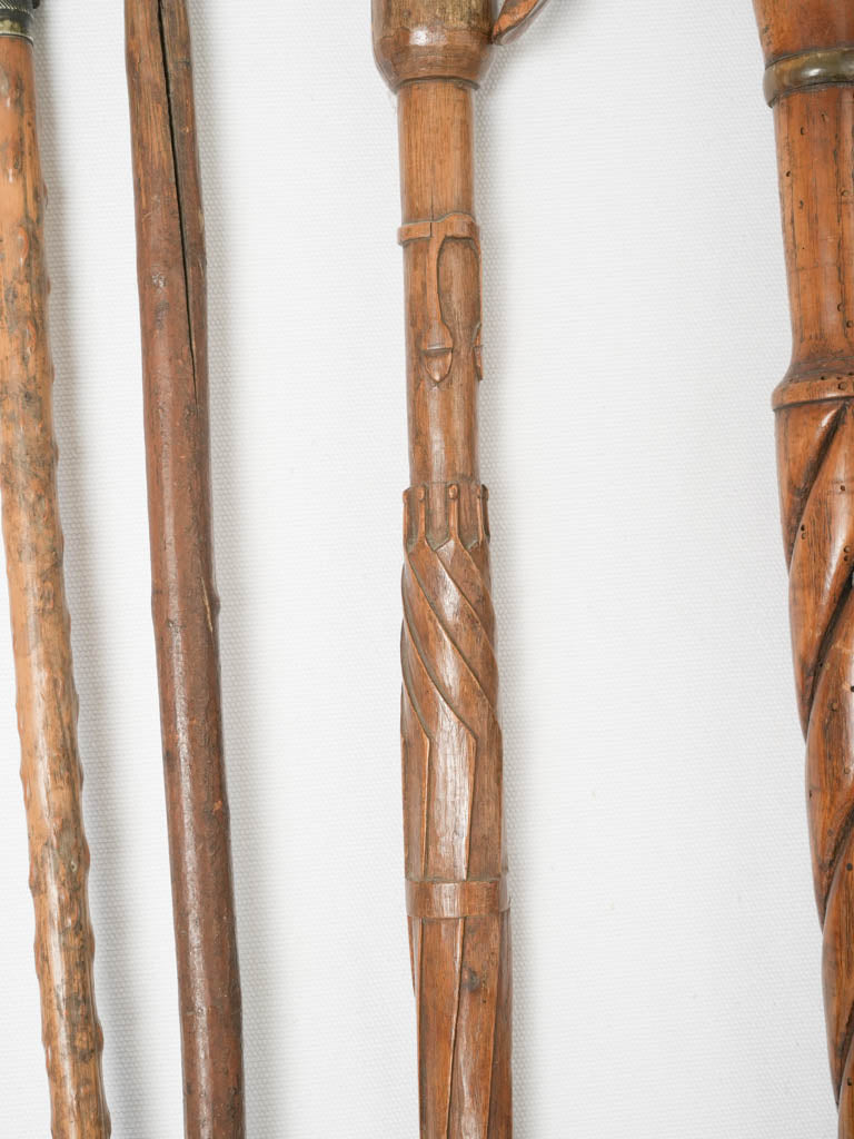 Ornate, aged French walking canes