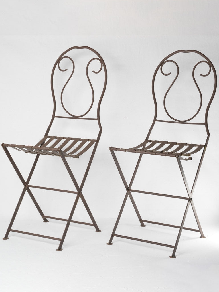 Petite vintage iron garden chairs