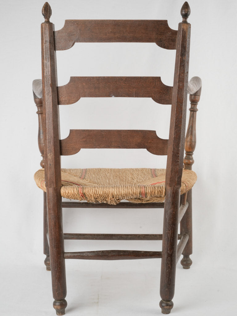 Weathered Provençal ladderback armchair