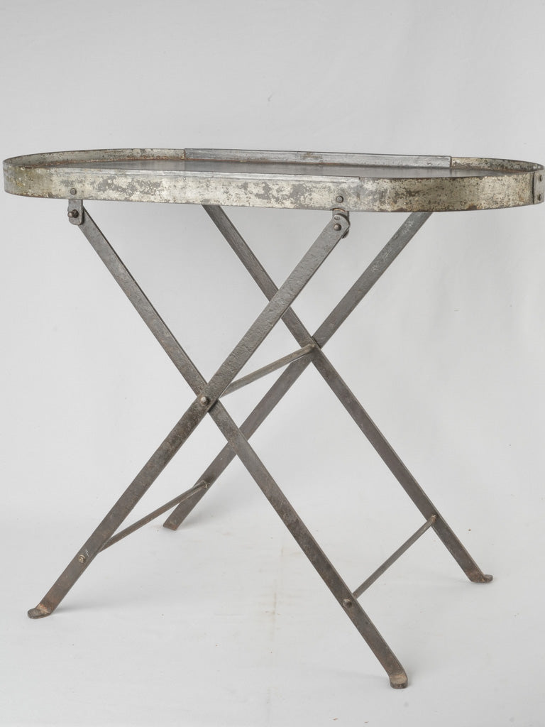 Vintage metal folding oval table