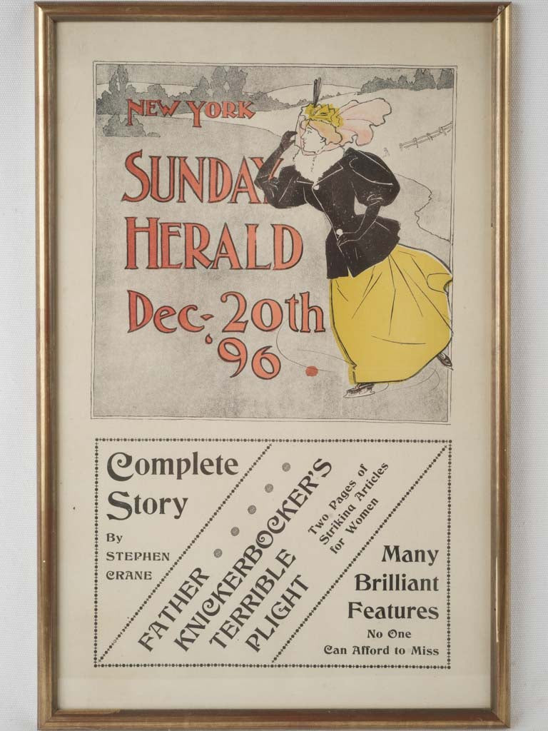 Vintage New York Sunday Herald poster