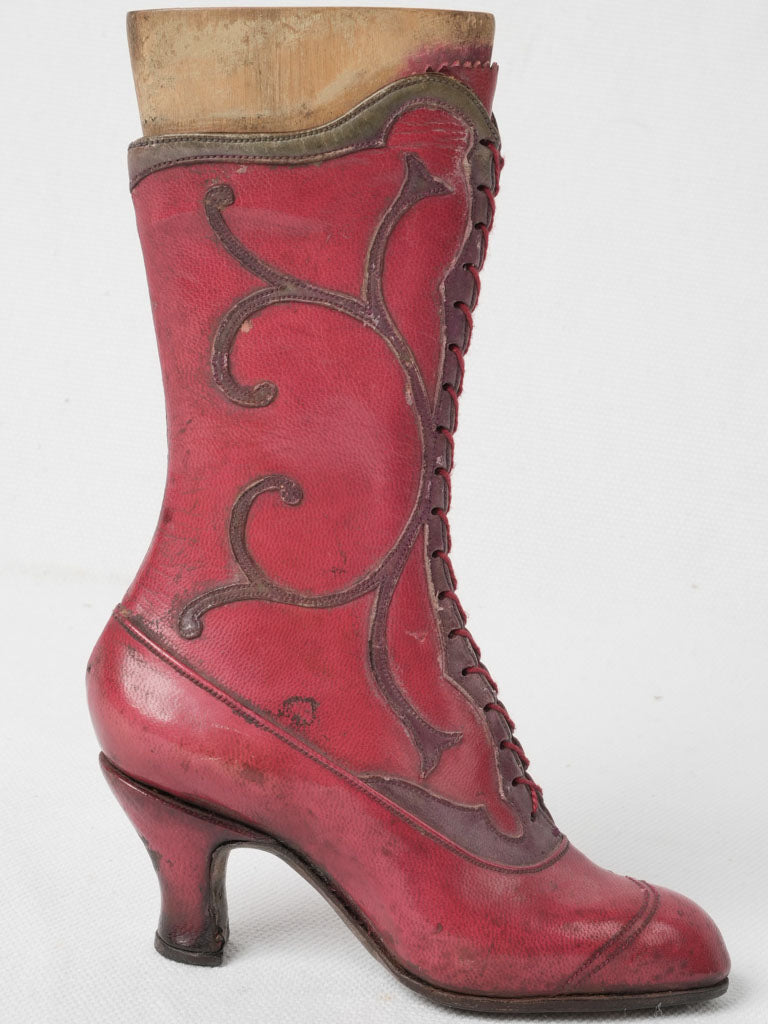 Time-honored leather lady's boot display