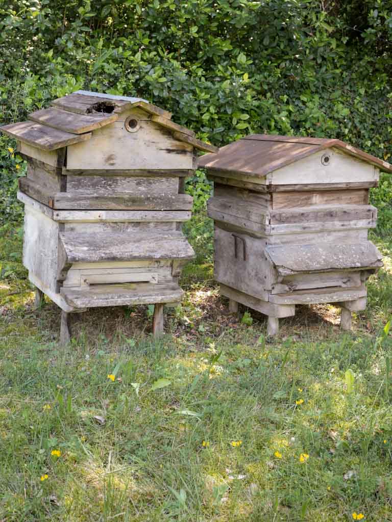 Time-worn, traditional, rustic beehive decor