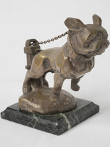 Vintage bronze bulldog car ornament