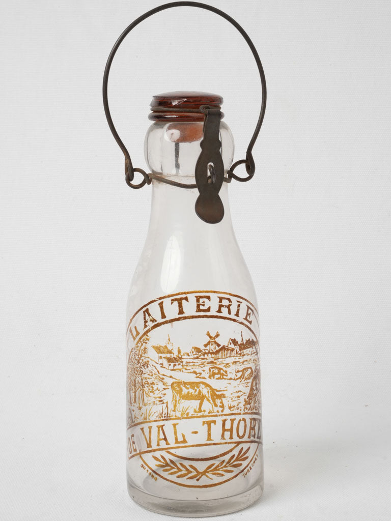 Vintage French Glass Milk Bottle