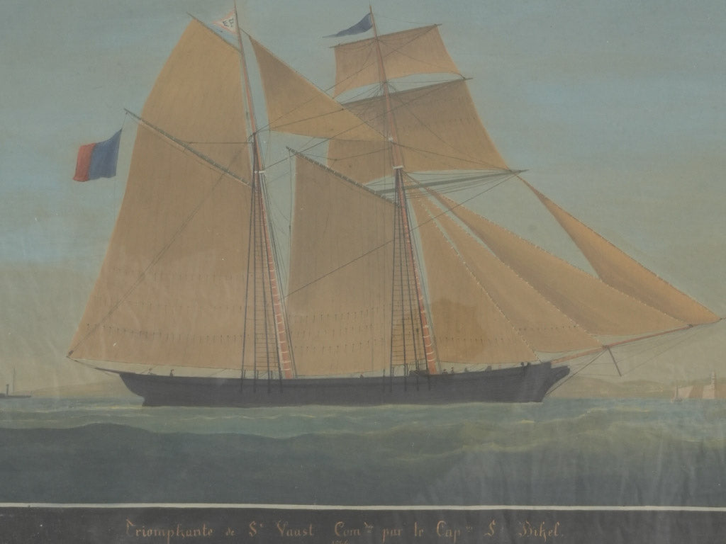 Well-preserved 19th-century maritime painting