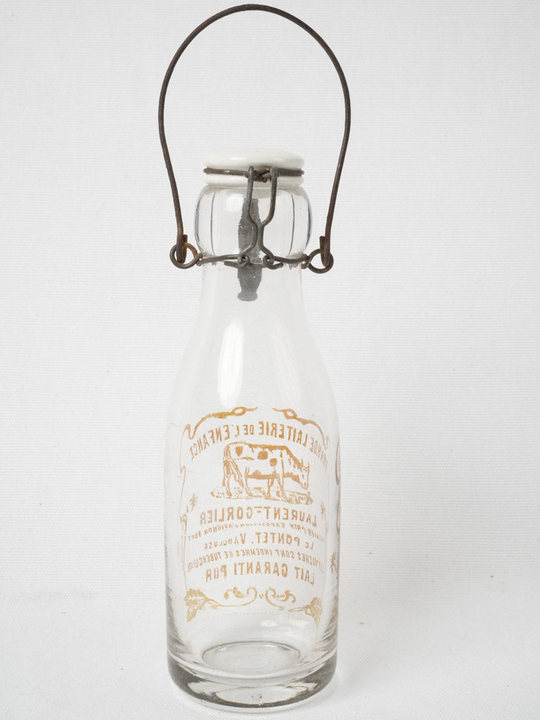 Rustic antique dairy milk bottle