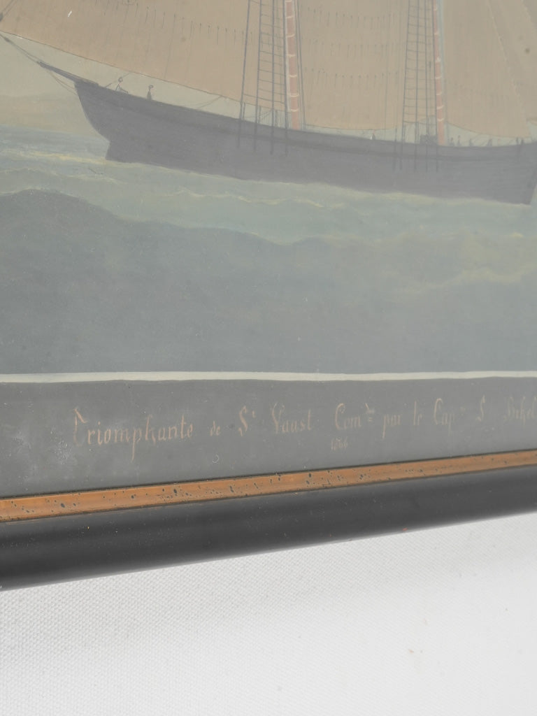 Elegant 19th-century French maritime painting