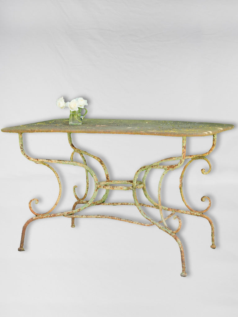 Antique French rectangular wrought iron table