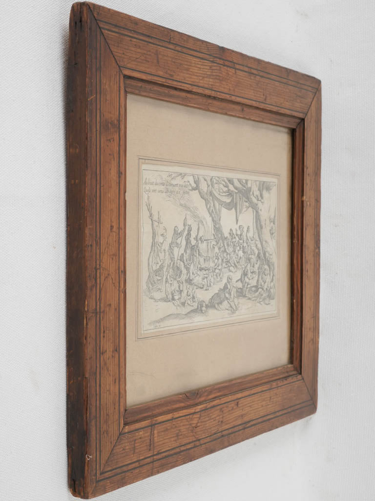 Intricate Framed Callot Engraving