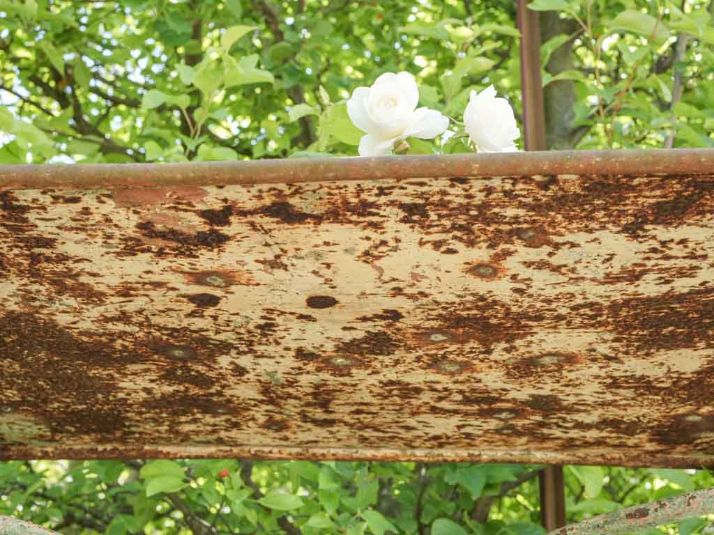 Aged, charming garden table