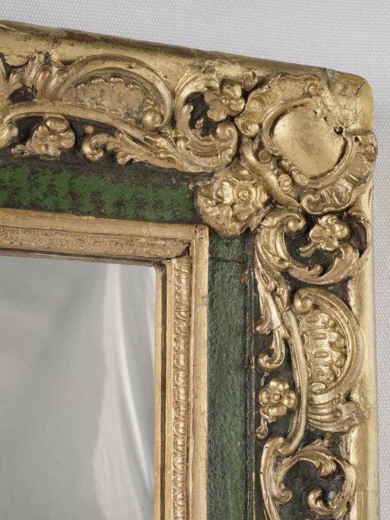 Vintage Red-Green Accent Wall Mirror