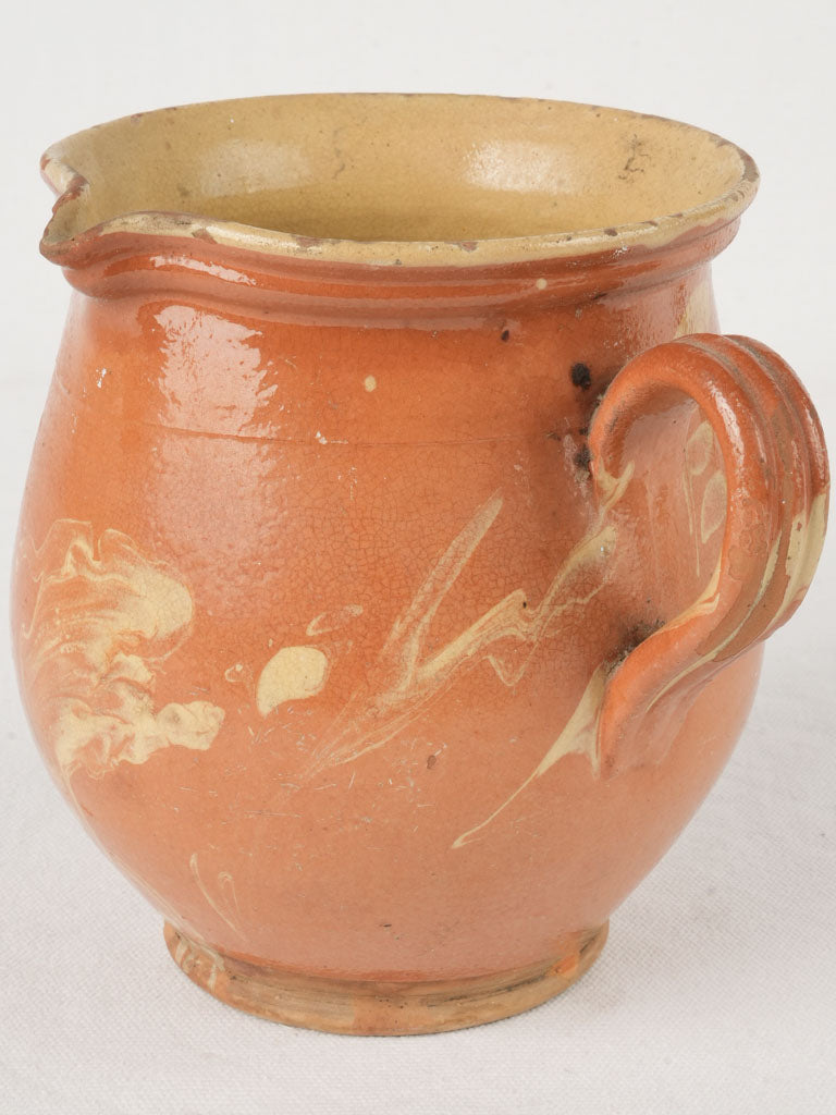 Antique French earthenware pitcher  