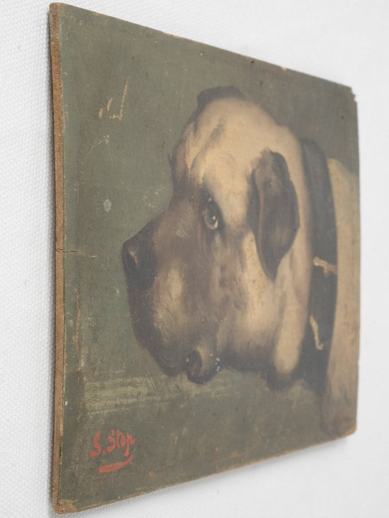 Charming vintage guard dog artwork