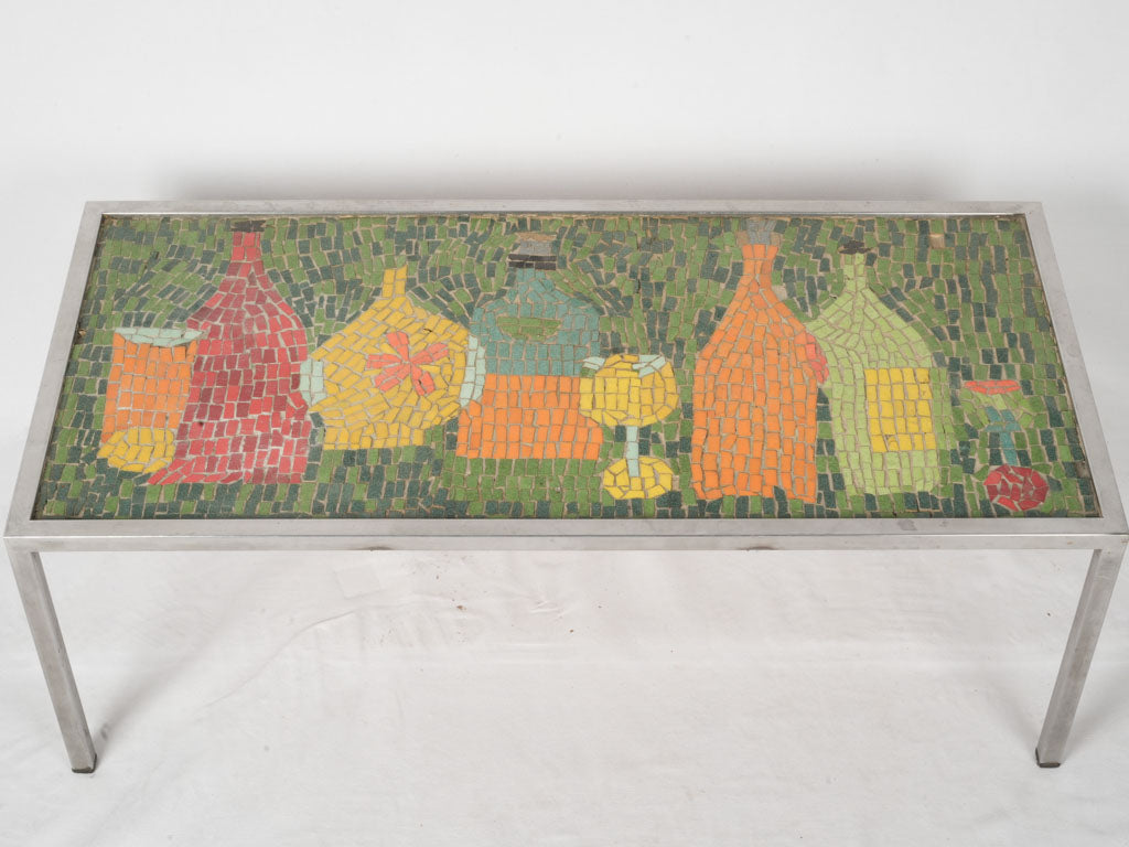 Charming 1960s ceramic-tiled still life table