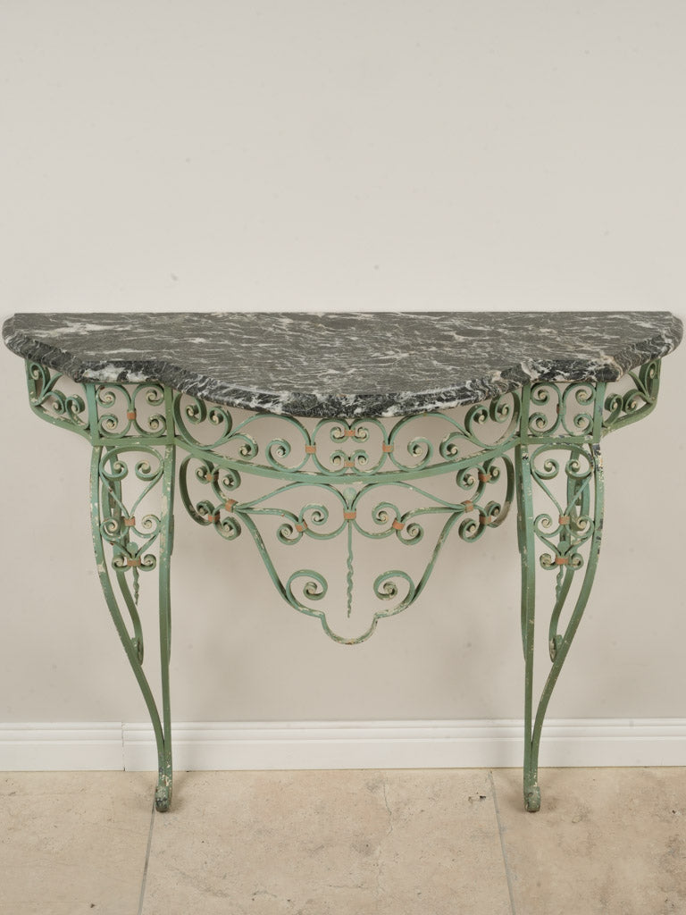 Delicately veined marble console