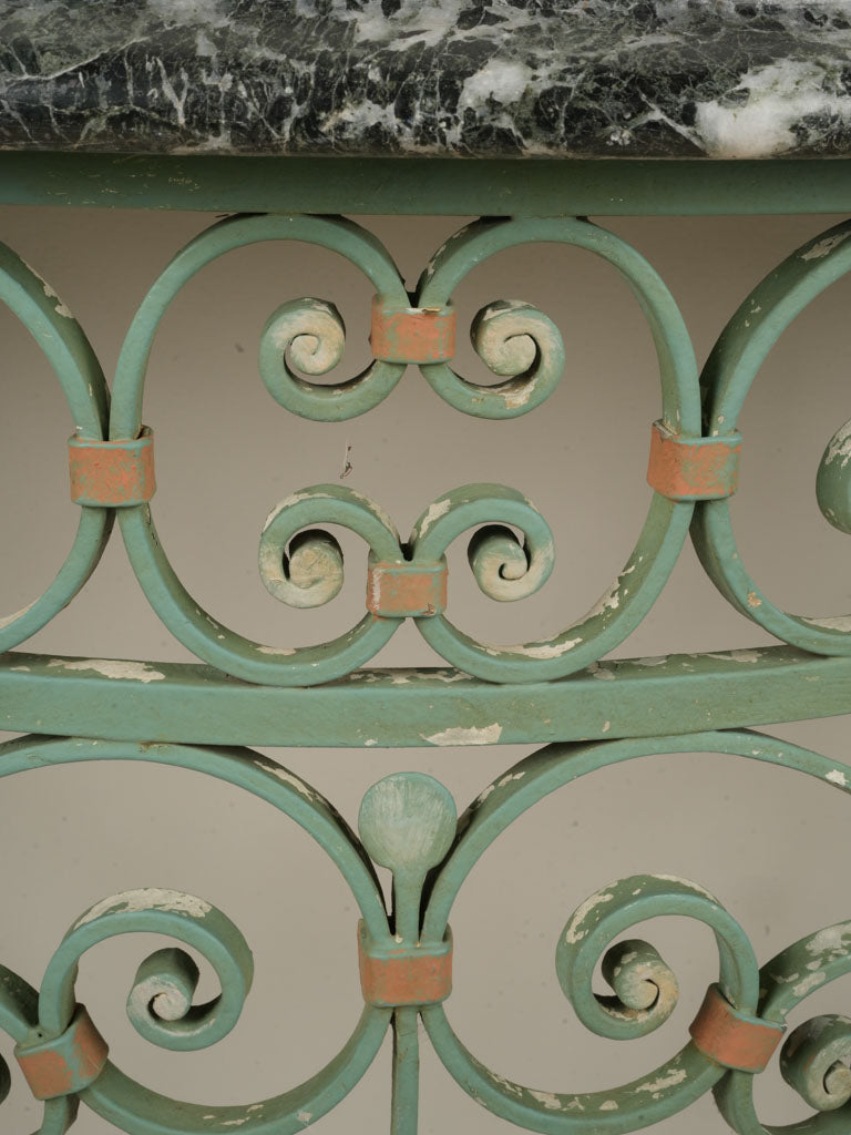 Brass accented console table