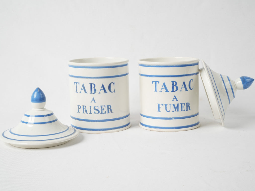 Collectible blue & white ceramic containers