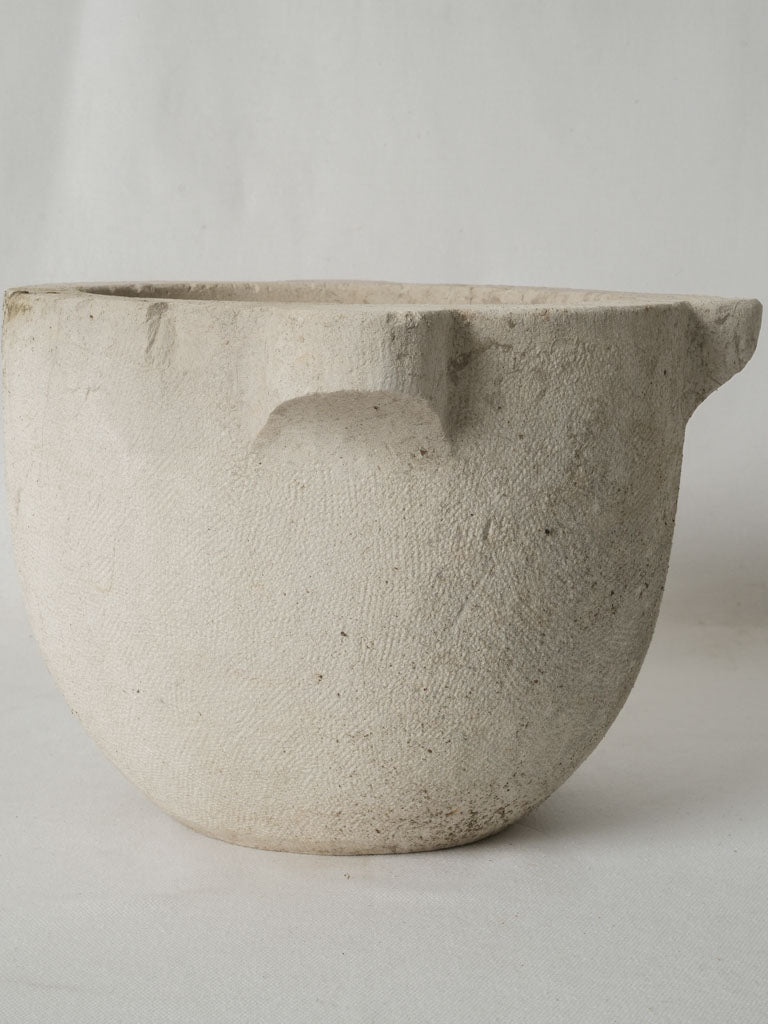 Rustic, antique ear-handled marble mortar 