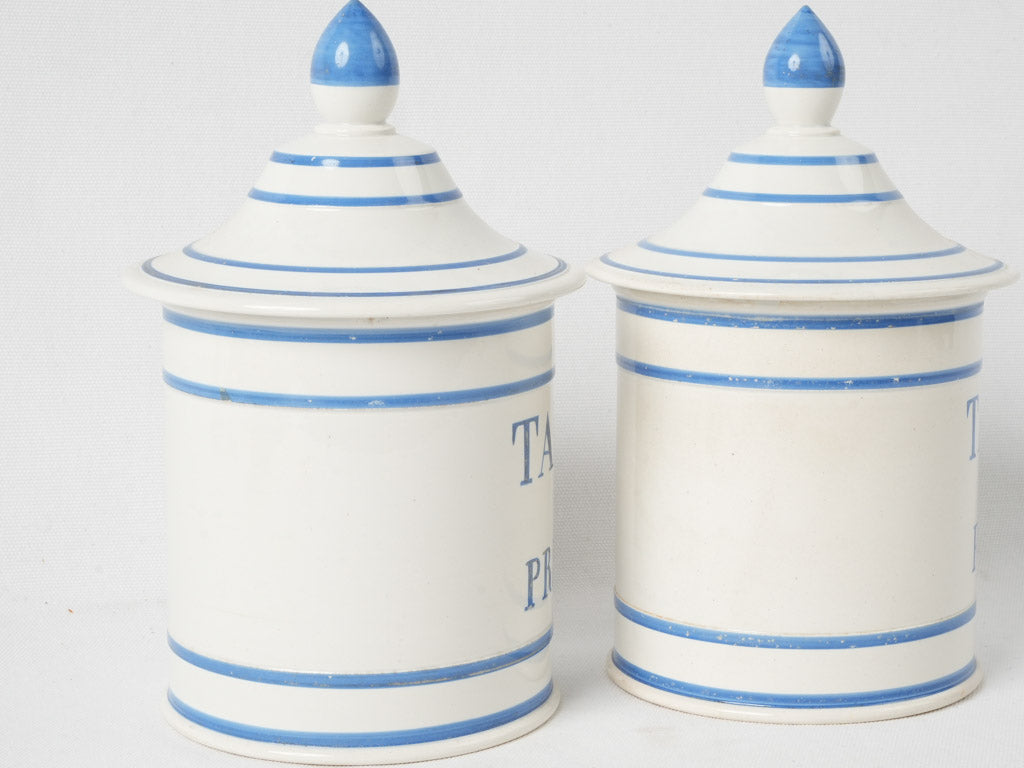 Timeless antique faience Tabac pots