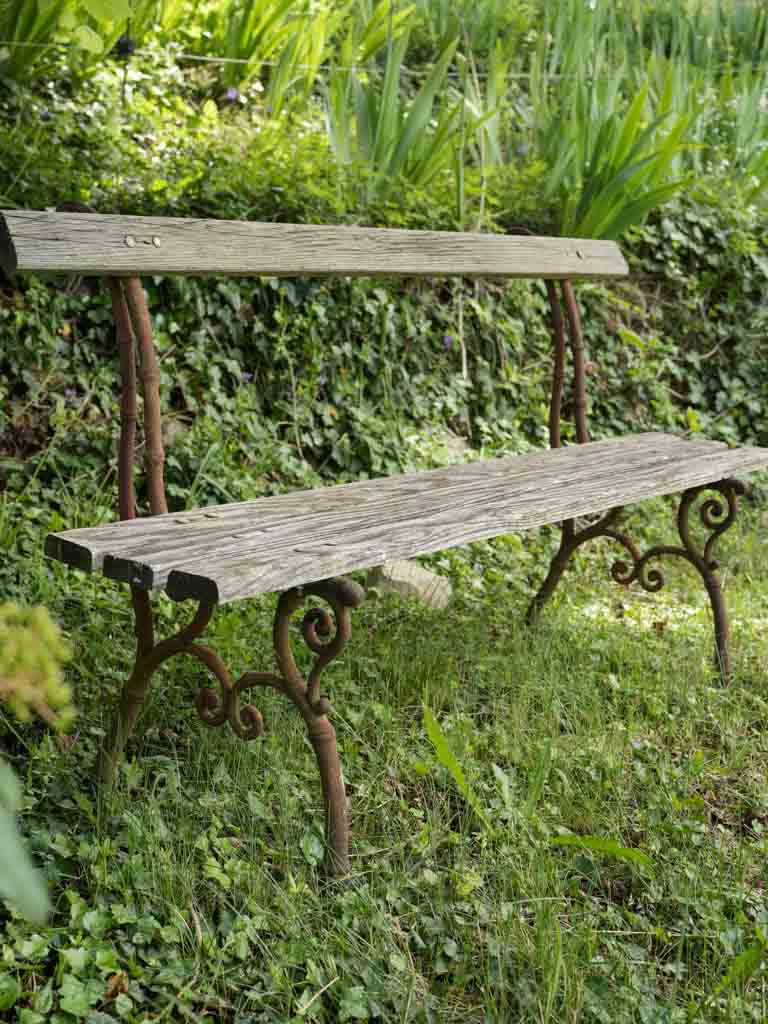 Antique French cast iron garden stools