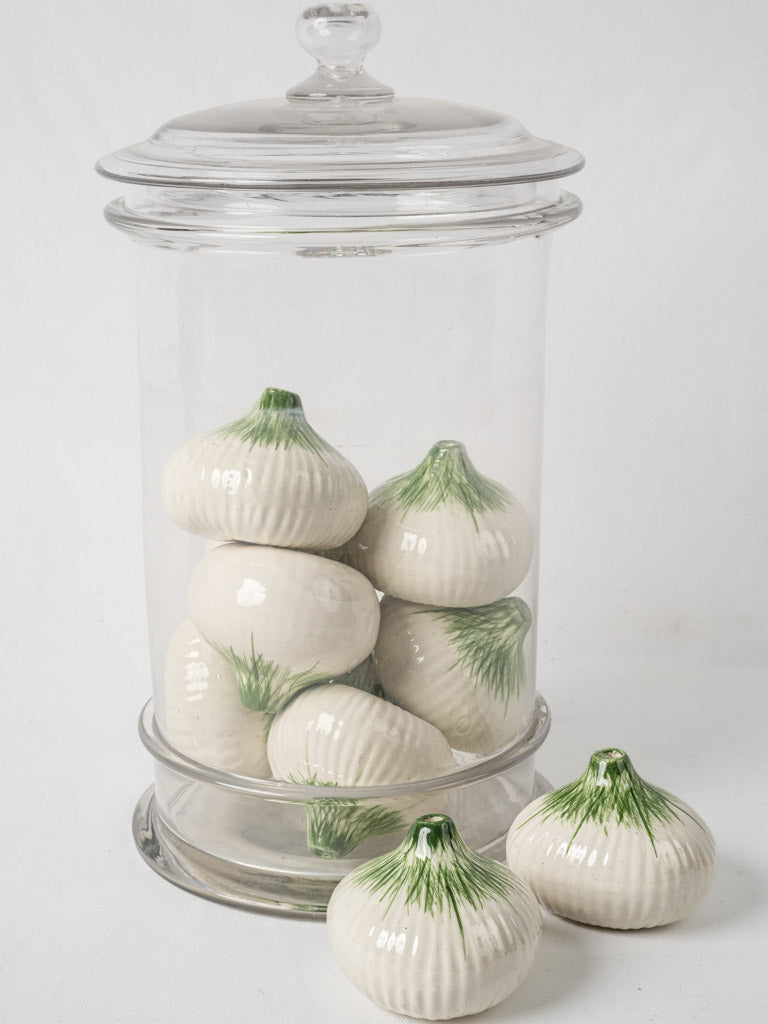 Vintage ceramic white onion sculptures