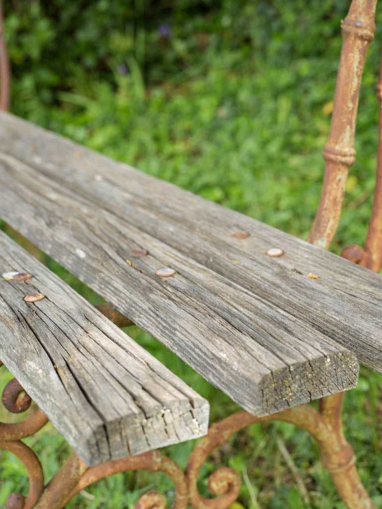 Aged, vintage French outdoor seating