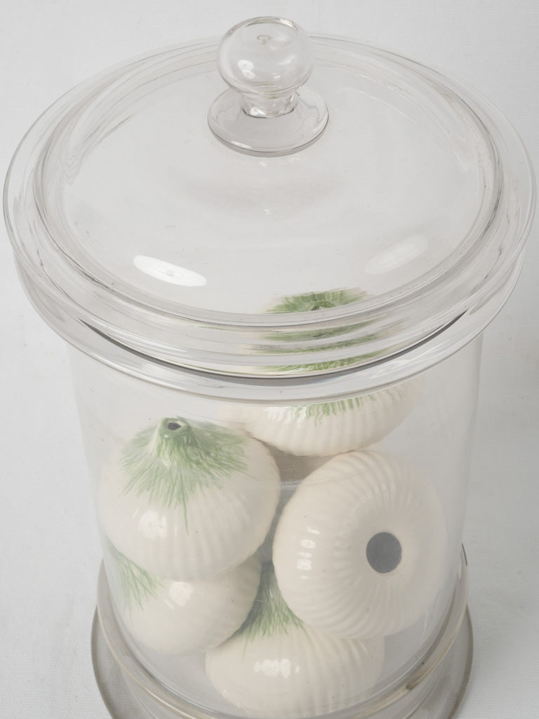 Aged white ceramic onion collection