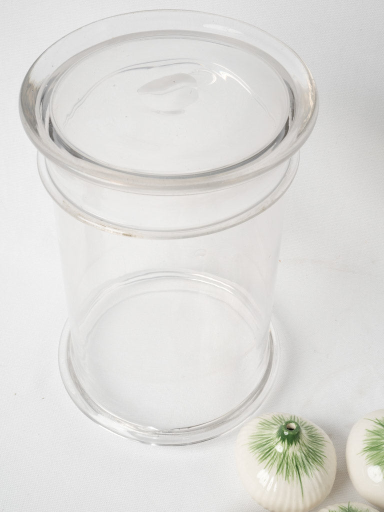 Antique blown glass lid jar