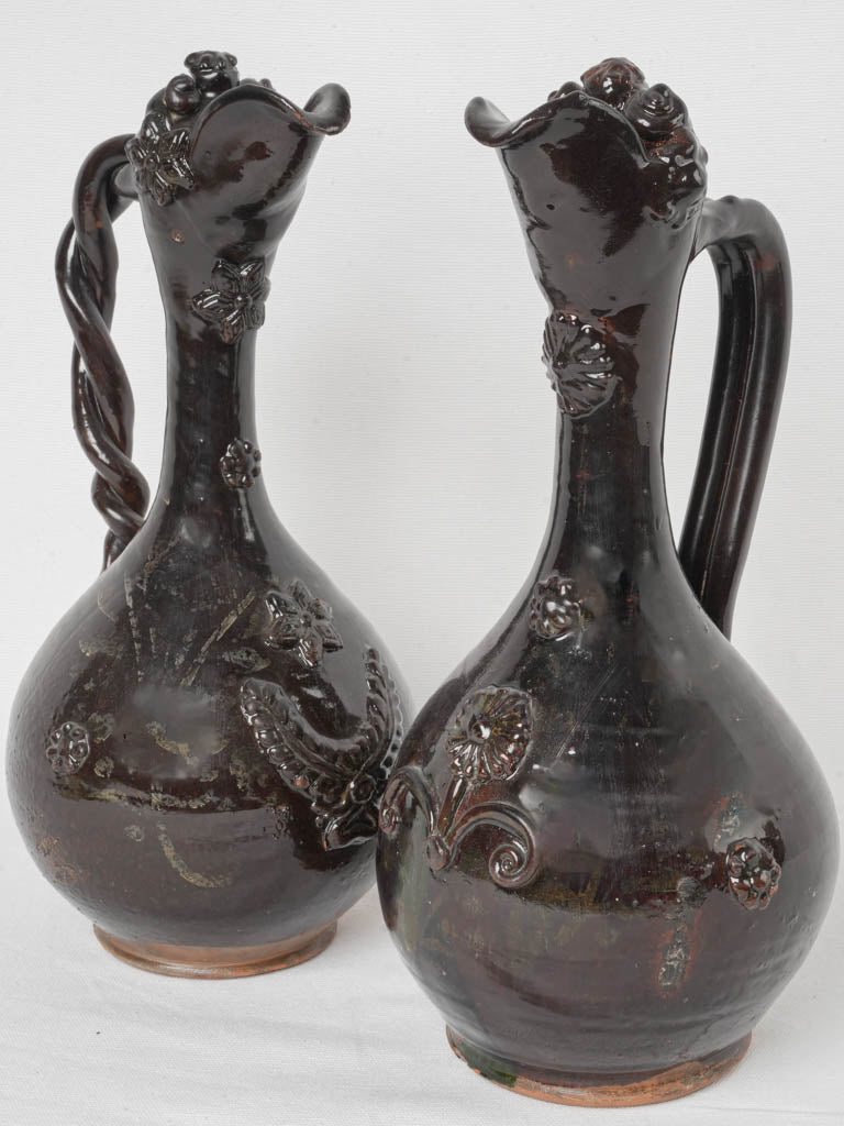 Elegant antique ceramic pitchers  