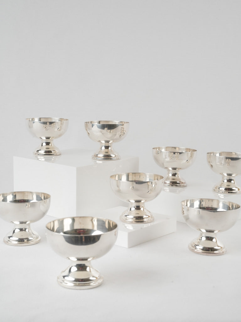 Vintage silver-plated sorbet coupes