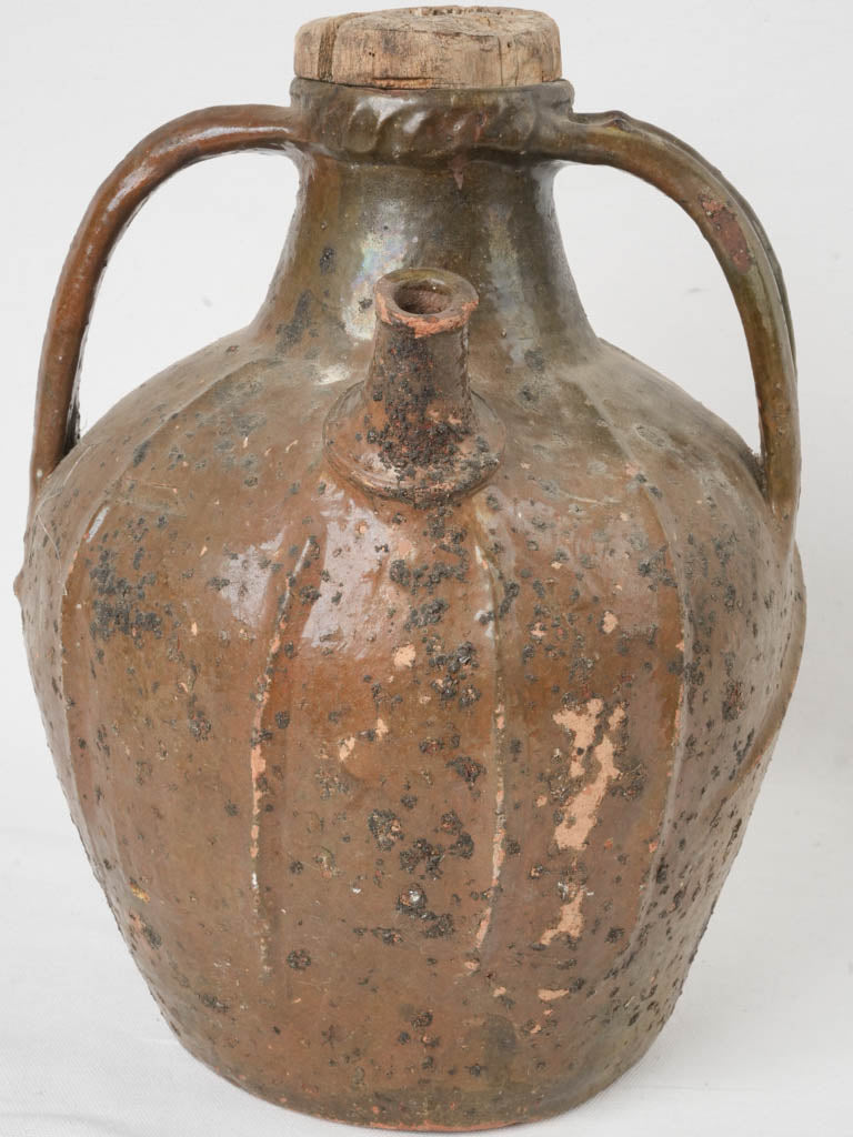 Rustic 18th-century oil container