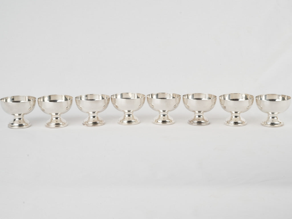 Polished silver sorbet goblets