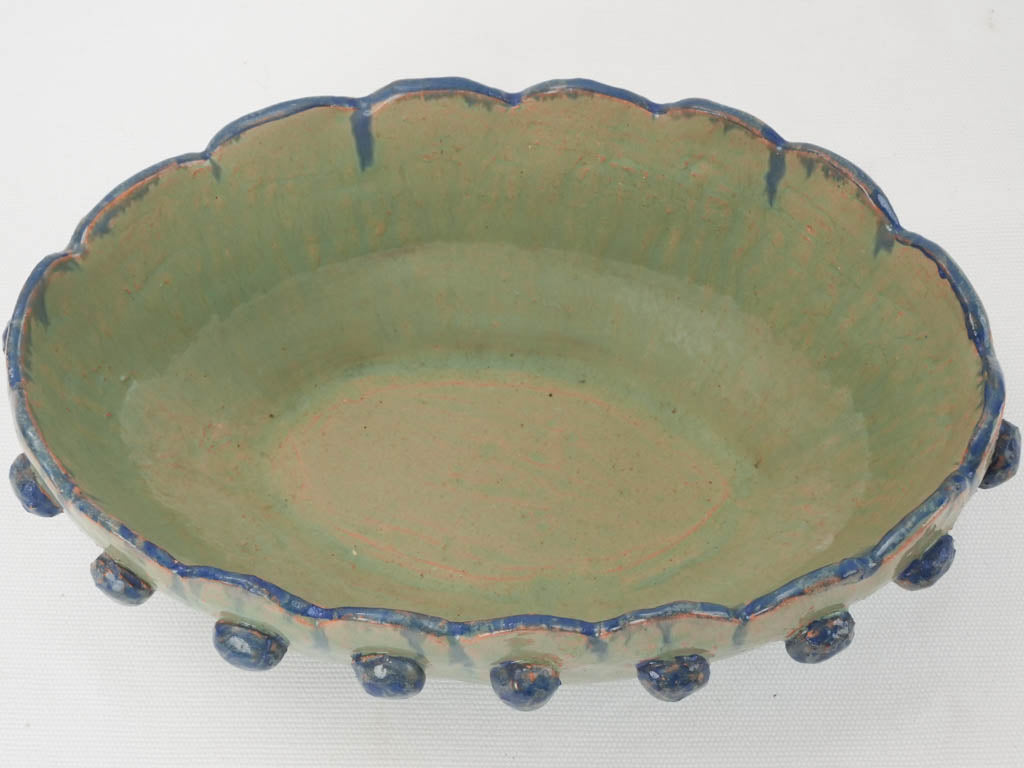 Oval handmade terracotta bowl 11½"