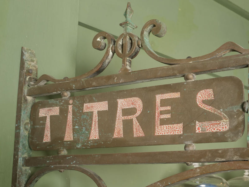 Rare antique Art Nouveau brass sign