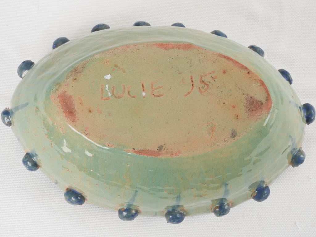 Oval handmade terracotta bowl 11½"