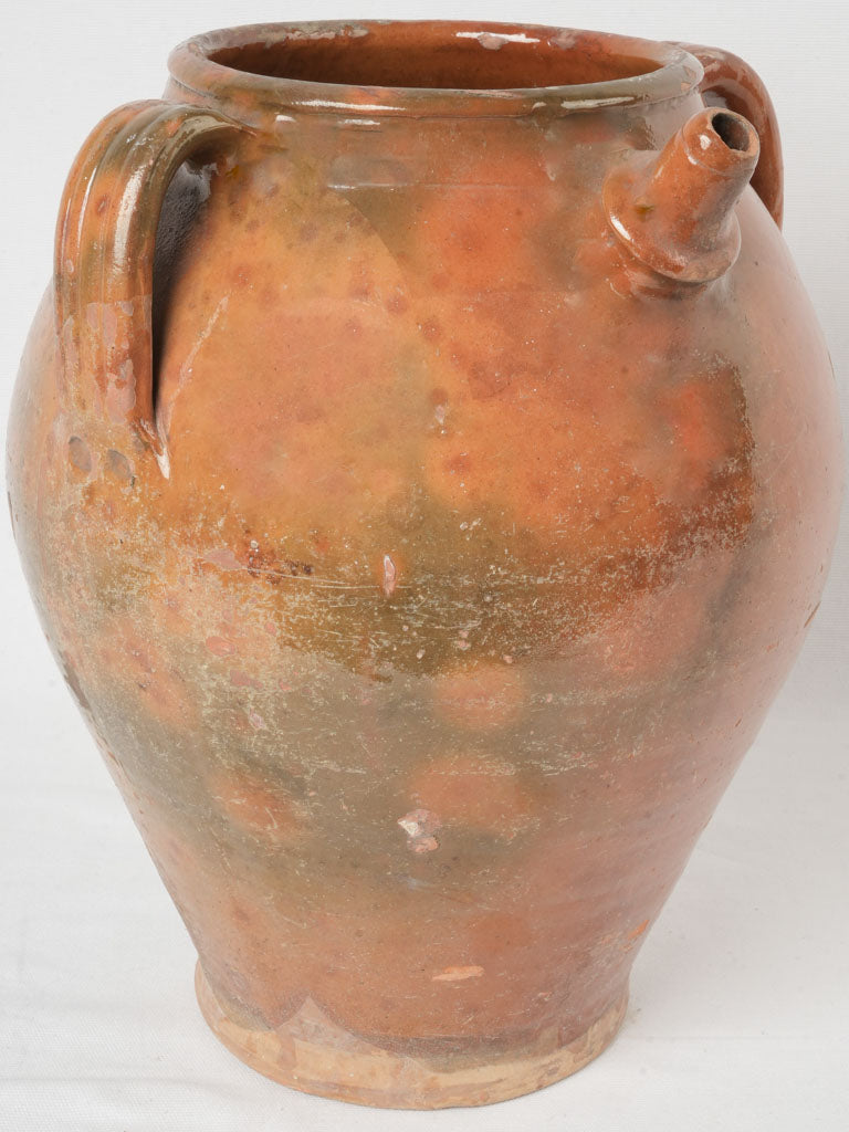 Vintage rustic terracotta oil jar  