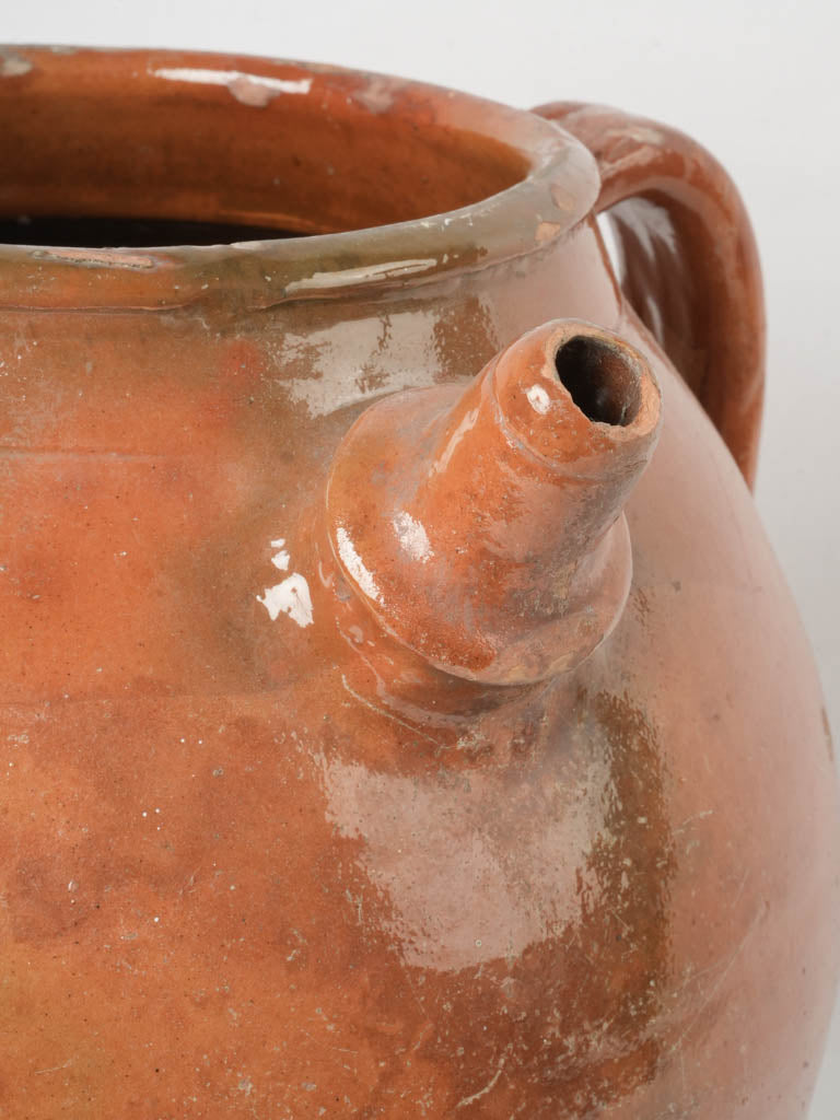 19th-century artisanal handled pot  