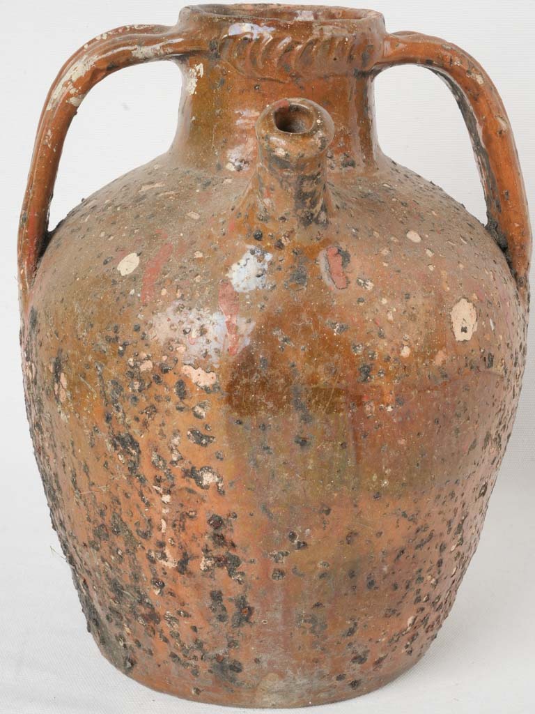 Patina rich terracotta oil jar  