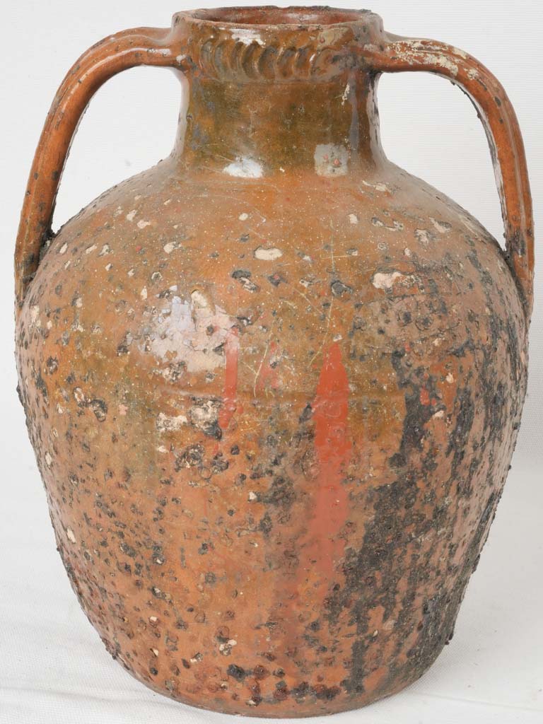 Aged glazed decorative jar  