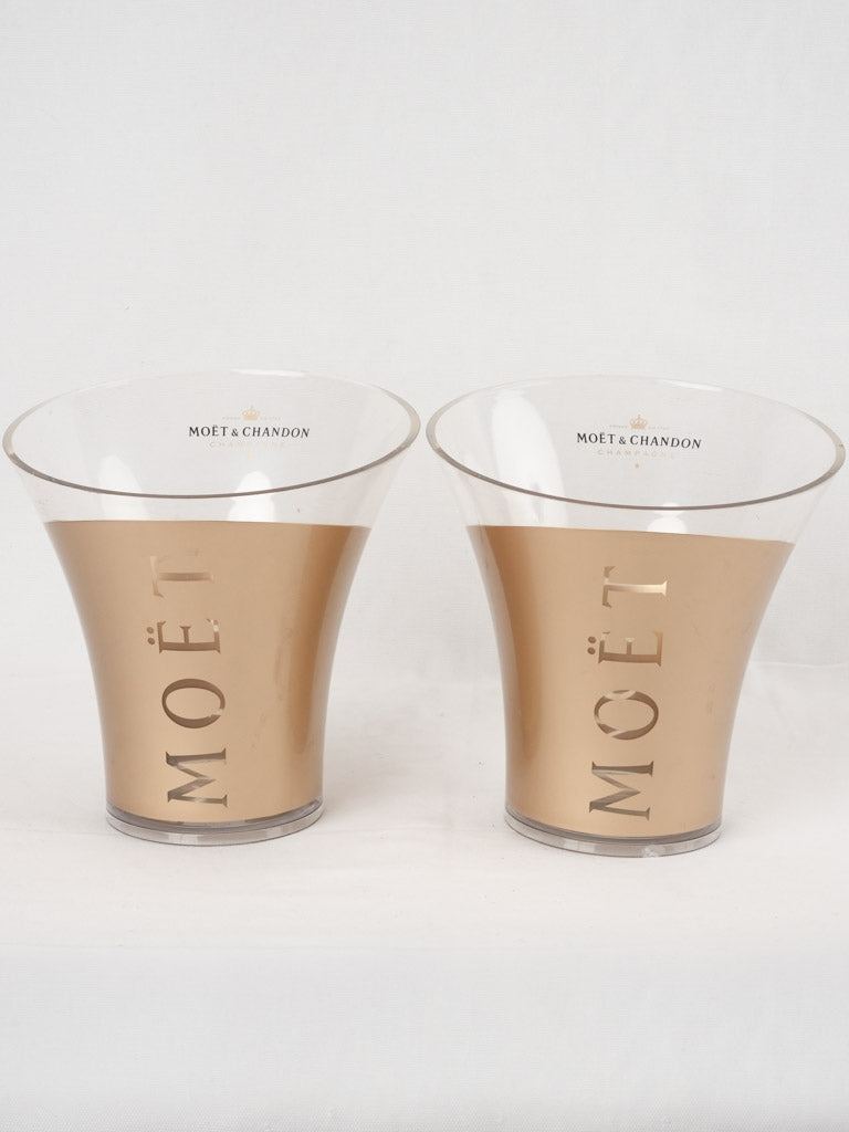 Vintage gold-finish Moët ice buckets