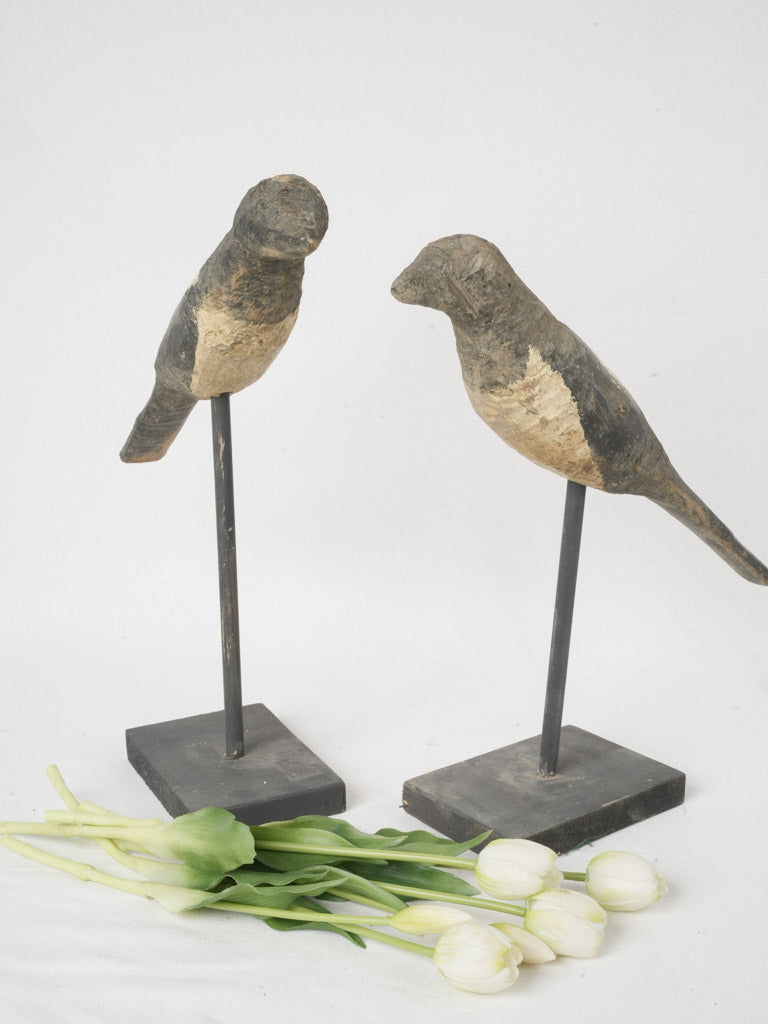 Rustic French wooden bird deterrents  