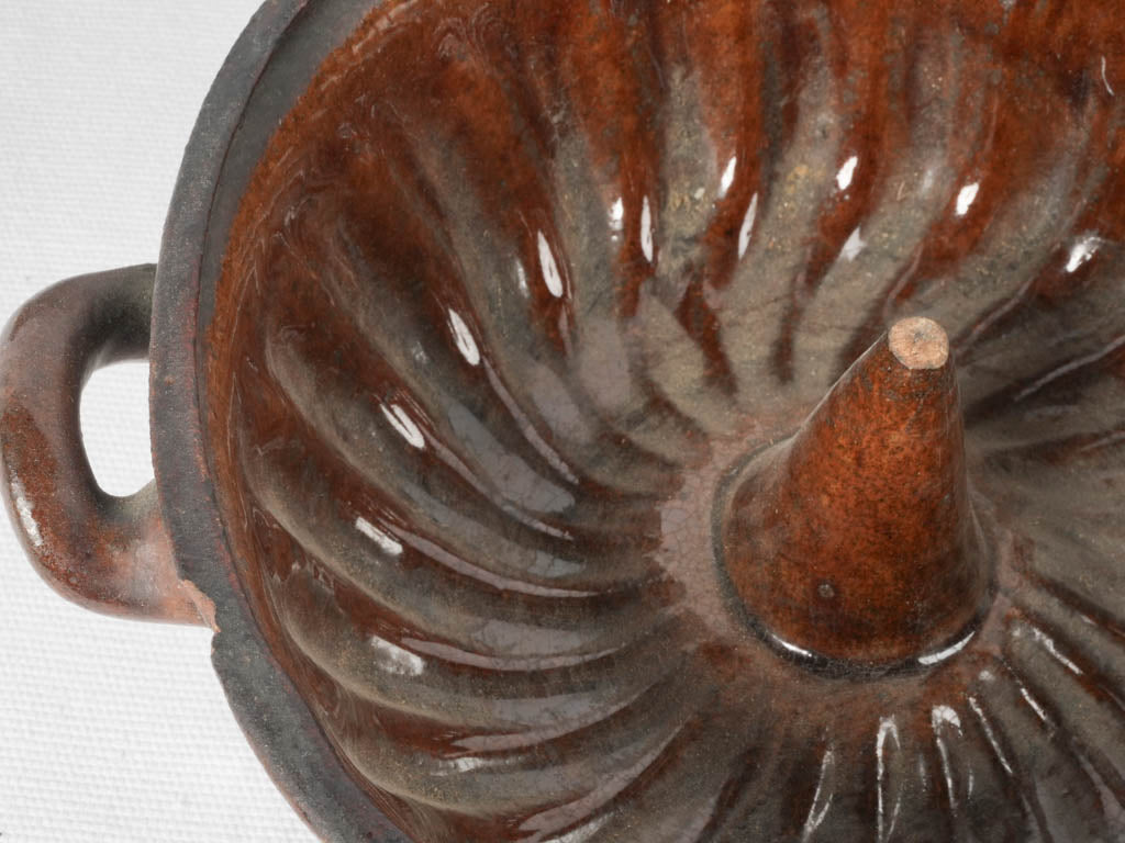 Two antique French sandstone bundt pans