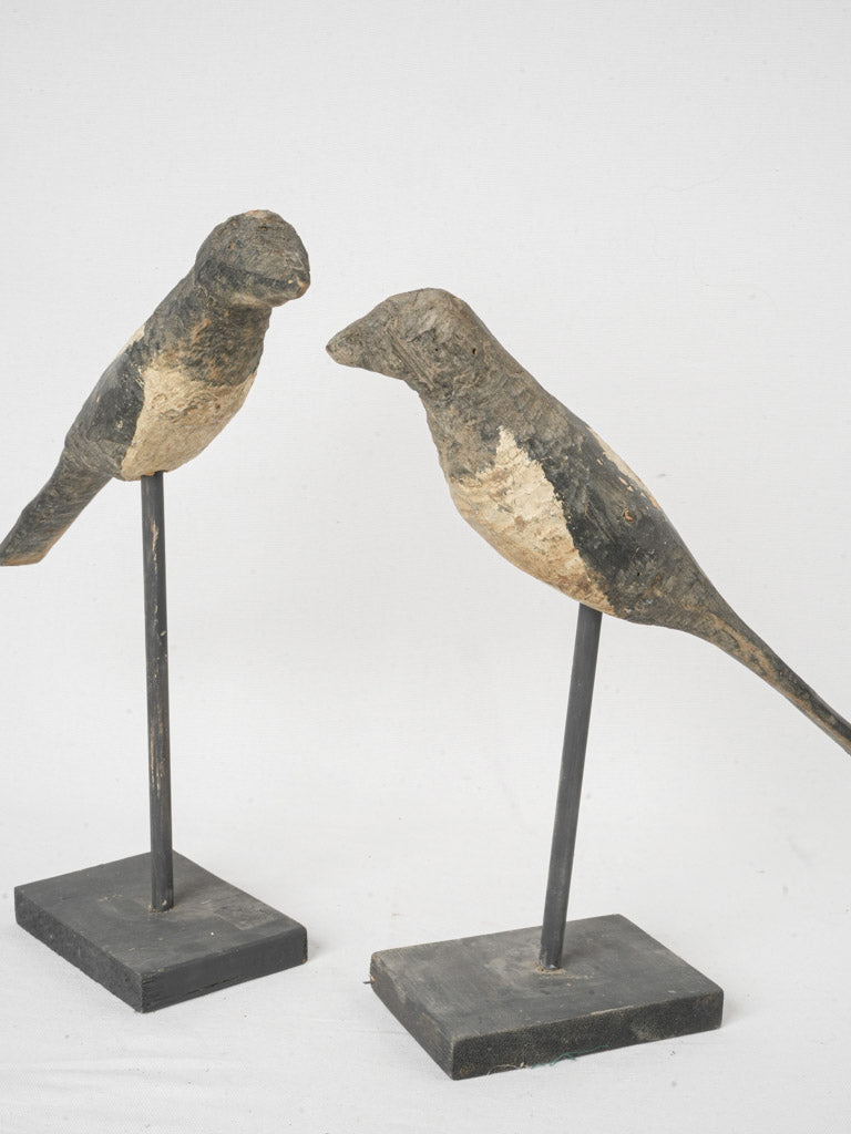 Antique wooden garden bird decoys  